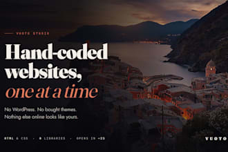 design a bespoke, immersive one page website, hand coded from scratch