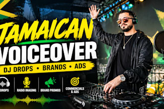 record jamaican voiceovers for dj drops, brands and ads