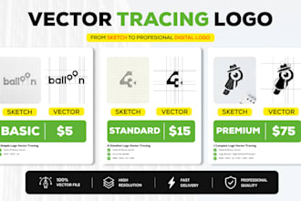 convert your logo, sketch or image to vector