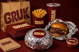 design a restaurant or food brand logo and packaging