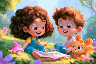 children book illustrations and children book cover
