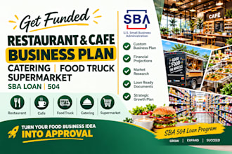 write restaurant cafe business plan catering food truck supermarket sba loan 504