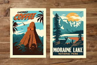 do any travel poster for any country or place