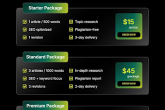 write SEO optimized articles and blog posts for your website