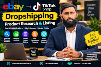 do ebay to tiktok shop product research and listing