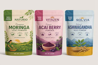 do premium pouch label, box packaging and product label design for your brand