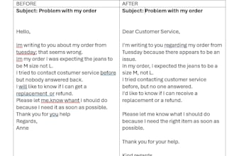 proofread and correct your english emails