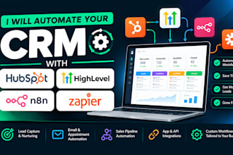 automate your CRM with hubspot, gohighlevel,  n8n and zapier
