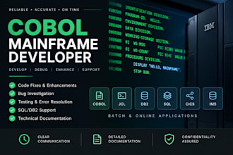 develop, debug, and fix cobol mainframe programs