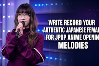 write record your authentic japanese female vocals jpop anime opening melodies