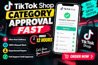 help you in approve tiktok shop category and unlock restricated categories