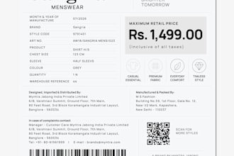 product label design for food, beverage, cosmetic  brands