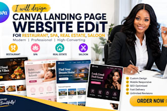 design a modern canva landing page website for your business