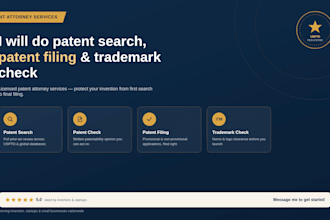 do patent search, patent filing, and trademark patent check