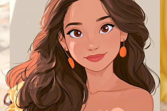 make yourself portrait into a disney style cartoon
