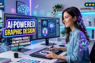 do professional ai powered graphic design and illustrations