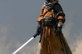 create star wars and sci fi illustration no ai