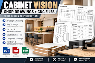 create cabinet vision shop drawings, cut lists and cnc files