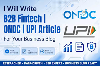 write b2b tech, ondc, fintech article for your business blog