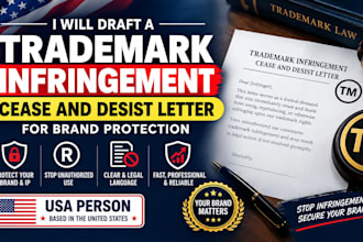 draft a trademark infringement cease and desist letter for brand protection