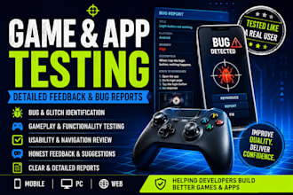 do game app website software testing gameplay mobile manual android game testing