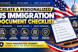 create a personalized US immigration document checklist