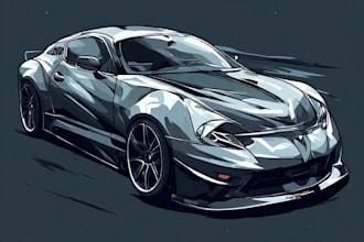 make amazing vector car portrait form your car