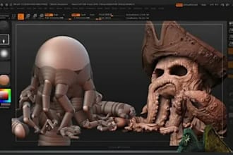 create 3d sculpt custom 3d character or 3d statue 3d printing in blender, zbrush