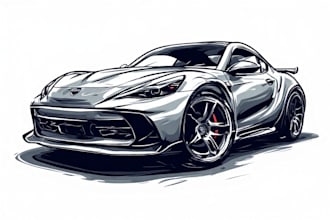 make amazing vector car portrait form your car