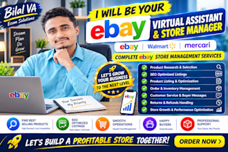 manage your ebay, walmart, and mercari store as a virtual assistant