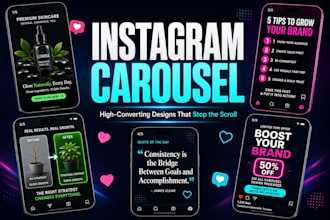design attractive instagram carousel social medial post and facebook creatives