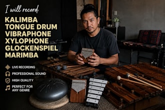 record marimba, kalimba, vibraphone, handpan, chimes, bels
