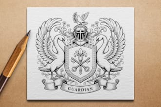 design custom family crest, luxury heraldic, coat of arms logo