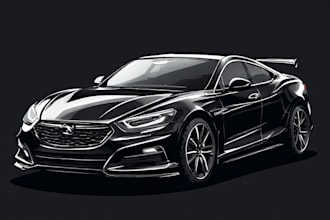 make amazing vector car portrait form your car