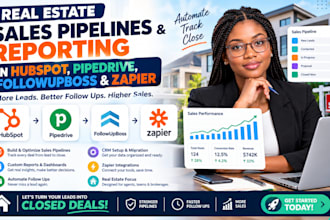 real estate sales pipelines reporting in hubspot pipedrive followupboss zapier