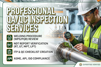 review welding procedures, ndt reports, and quality control documentation