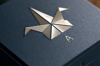 design modern origami or geometric logo with luxury branding
