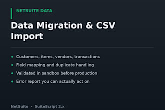 do your netsuite csv import and data migration