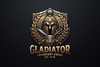 design a powerful and legendary gladiator logo