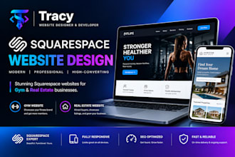 squarespace website design squarespace gym website real estate website design