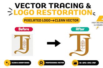 vector trace, redraw, and recreate your logo