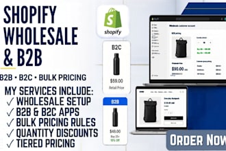 setup shopify wholesale pricing, b2b and b2c apps with custom bulk pricing rules