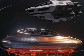 create high quality concept art for spacecraft vehicles