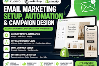 klaviyo mailchimp shopify email marketing setup automation campaign design