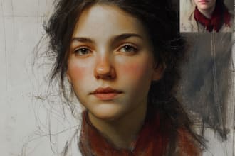 create a professional digital character portrait