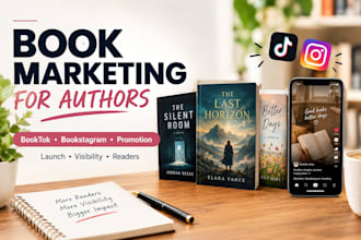 be your book marketing manager for booktok, bookstagram and author promotion