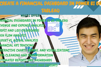 create a financial dashboard in power bi or tableau