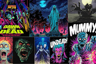 do 70s 80s retro vintage horror poster movie music horror poster halloween flyer