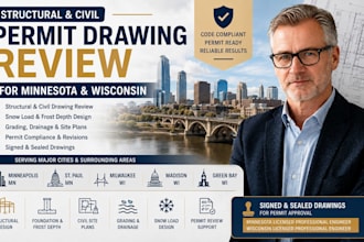 review structural and civil permit drawings for minnesota and wisconsin