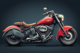 make your car and motorbike design, realistic, cartoon art